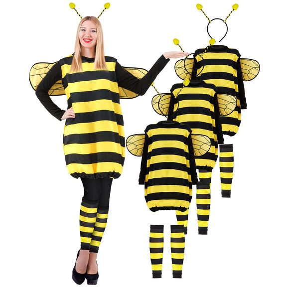 4 Set Halloween Bee Costume Set Cute Bee Outfit With Wings, Fuzzy Leg Warmers🦏 - Picture 1 of 7